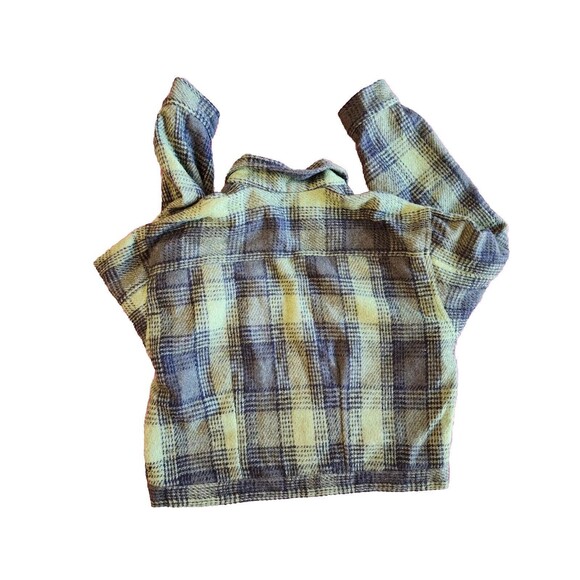 Vintage Phenomenom Womens Wool Jacket Green Plaid Size Large L Full Zip RARE - Picture 2 of 16